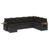 vidaXL 8-dijelni set vrtnih sofa od poliratana s jastucima crni