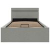 vidaXL Hidraulični okvir za krevet od tkanine LED svjetlosivi90x200 cm