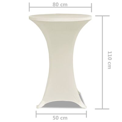 Krem rastežljiv stolnjak za stolove Ø80 2 kom