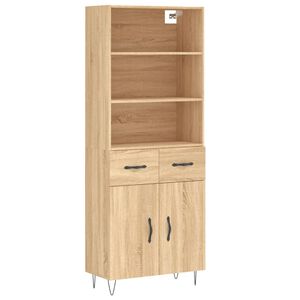 vidaXL Visoka komoda hrasta sonome 69,5x34x180cm od konstruiranog drva