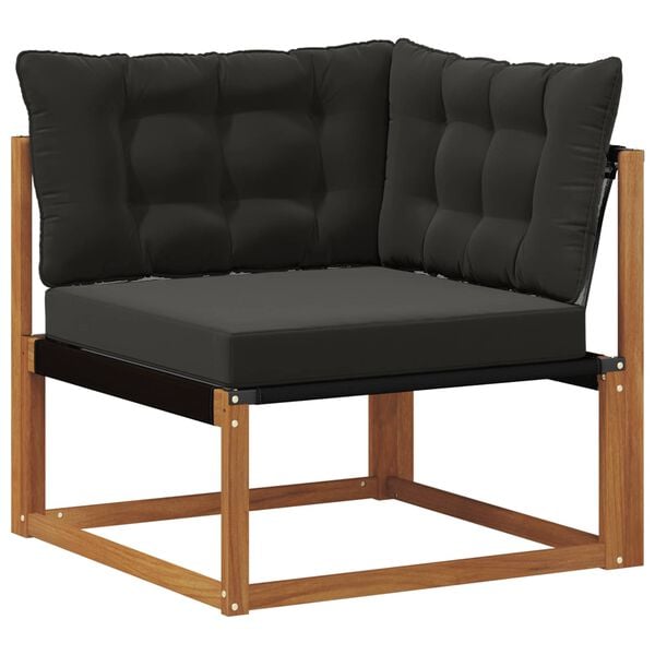 vidaXL Set vanjskih sofa s jastukom 6 pcs Prirodna i crna