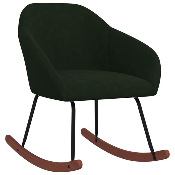 vidaXL Stolica za ljuljanje od tkanine tamnozelena