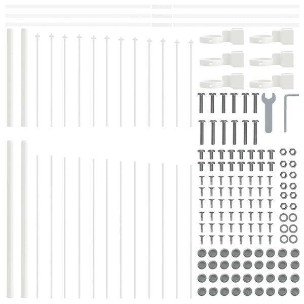 vidaXL Vrtna Ograda Bijelo 170 x 215 cm Čelik s prahom premazan
