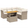 vidaXL 5-dijelni vrtni set sofa s jastucima bež od poliratana