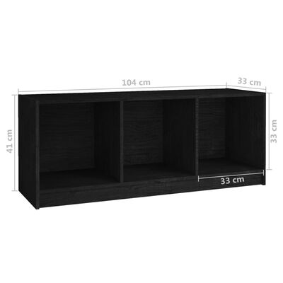 vidaXL TV ormarić crni 104 x 33 x 41 cm od masivne borovine
