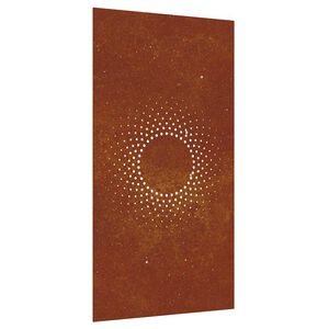 vidaXL Vrtni zidni ukras 105 x 55 cm od čelika COR-TEN s uzorkom sunca