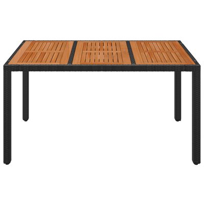 vidaXL Vrtni stol s drvenom pločom crni 150 x 90 x 75 cm od poliratana
