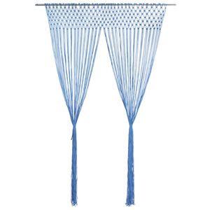 vidaXL Zavjesa s makrameom plava 140 x 240 cm pamučna