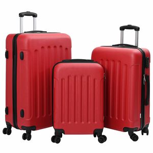 vidaXL Kofer 3 kom. Crvena 50 x 31 x 78 cm ABS plastika