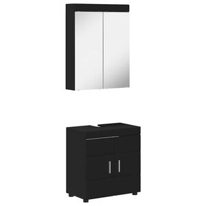 vidaXL Set namje&scaron;taja za kupaonicu TULUM 2 kom. Crna 60 x 34 x 63 cm