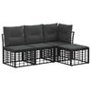 vidaXL Set vanjskih sofa Crna Poliester