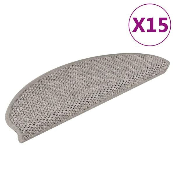 vidaXL Samoljepljivi otirači za stepenice 15 kom 65x21x4 cm srebrni