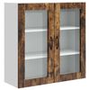 vidaXL Zidni stakleni ormarić PORTO Dimljeni hrast 80 x 31 x 80 cm