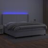 vidaXL Krevet box spring s madracem LED bijeli 200x200 cm umjetna koža