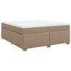 vidaXL Krevet box spring s madracem cappuccino 180x200 cm umjetna koža
