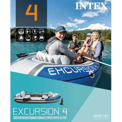 Intex Excursion 4 Komplet čamac sa veslima i pumpom 68324NP