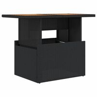 vidaXL Vrtni stol crni 100x55x73 cm od poliratana i bagremovog drva
