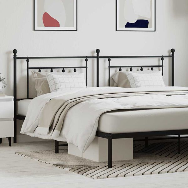 vidaXL Metalno uzglavlje crno 200 cm