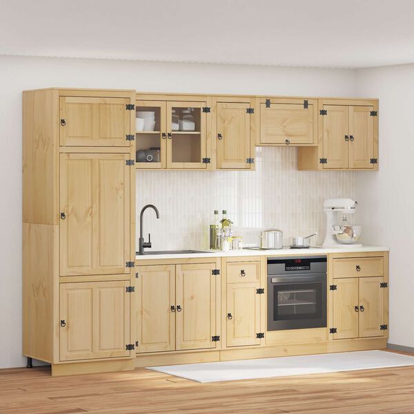 vidaXL Cabinet s ladicama SKI 9 pcs Medeno Smeđa Čvrsto borovo drvo