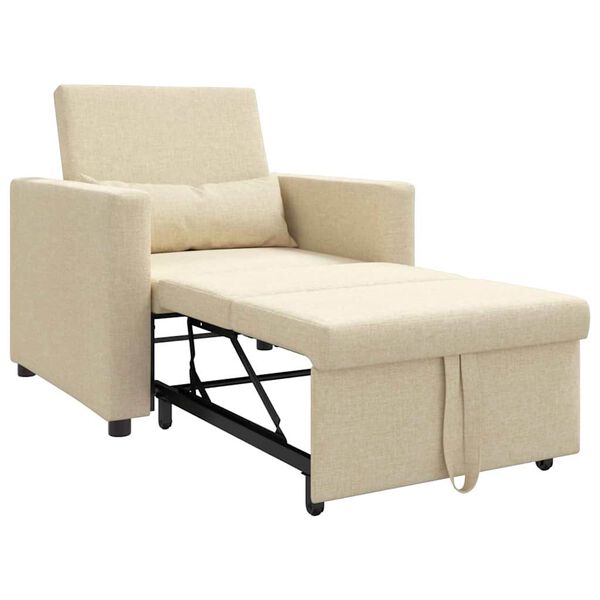 vidaXL Jednostavna sofa na krevet Krema 90 x 165 x 87 cm tkanina