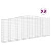 vidaXL Lučne gabionske ko&scaron;are 9 kom 400x30x140/160cm pocinčano željezo