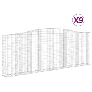 vidaXL Lučne gabionske ko&scaron;are 9 kom 400x30x140/160cm pocinčano željezo
