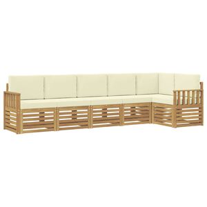 vidaXL Set vanjskih sofa 6 kom. Bijela i krem Poliester