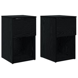 vidaXL Ormarić za krevet 2 pcs Crni hrast 29 x 31,5 x 49 cm