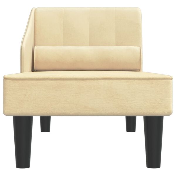 vidaXL Počivaljka s valjkastim jastukom krem bar&scaron;unasta