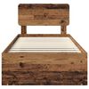 vidaXL Krevetna konstrukcija Staro drvo 90 x 200 cm Čvrsto borovo drvo