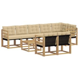 vidaXL Set vanjskih sofa 9 kom. Bijela i bež
