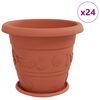 vidaXL Saksije za biljke 24 pcs Crvena cigla &Oslash; 39 x 32 cm Plastika