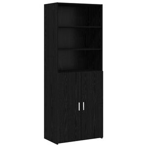 vidaXL Highboard Crni hrast 70 x 42,5 x 185 cm Konstruirano drvo