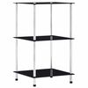 vidaXL Police s 3 razine crne 40 x 40 x 67 cm od kaljenog stakla