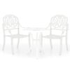 vidaXL 3-dijelni bistro set od lijevanog aluminija bijeli