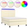 vidaXL Krevet box spring s madracem LED krem 140x200cm od umjetne kože