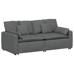 vidaXL Modularna sofa s jastucima tamno siva