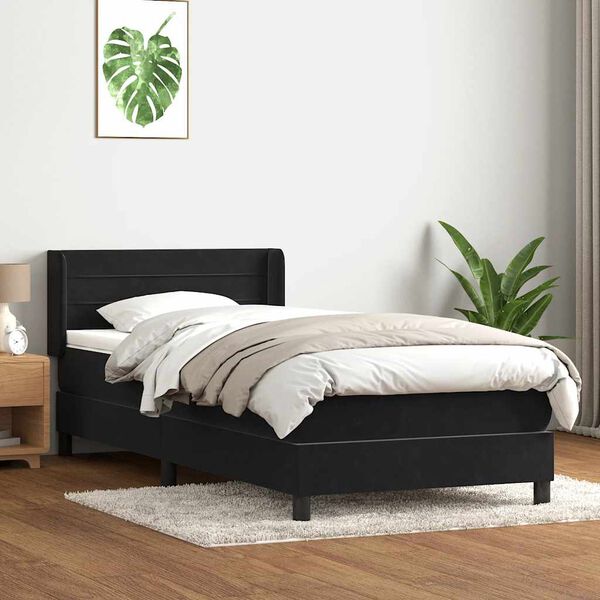 vidaXL Box spring krevet s madracem crni 90x210 cm bar&scaron;unasti