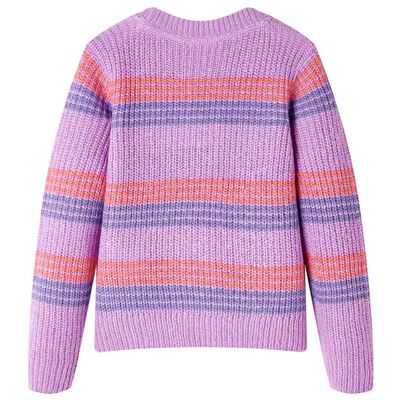 Dječji džemper prugasti pleteni ljubičasto-ružičasti 92