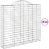vidaXL Lučne gabionske ko&scaron;are 14kom 200x50x180/200cm pocinčano željezo
