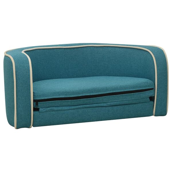 vidaXL Sklopiva sofa za pse tirkizna 76x71x30 cm platno perivi jastuk
