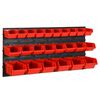 vidaXL Set polica za radionicu od 26 dijelova, crvene i crne, 77 x 39 cm, polipropilen