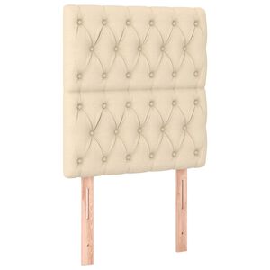 vidaXL Uzglavlje krem boje 80x7x118/128 cm tkanina