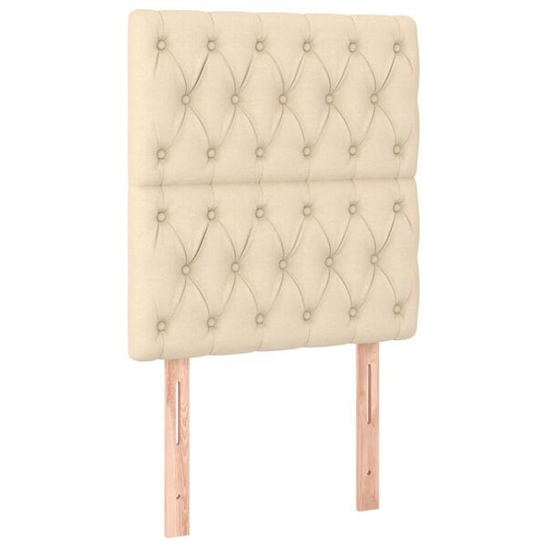 vidaXL Uzglavlje krem boje 80x7x118/128 cm tkanina