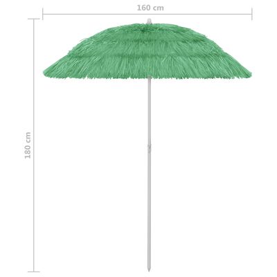 vidaXL Suncobran za plažu Hawaii zeleni 180 cm