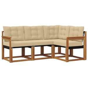 vidaXL Set vanjskih sofa s jastukom 4 pcs Prirodna i bež