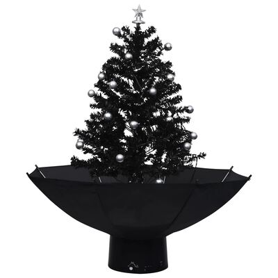 vidaXL Božićno drvce koje sniježi sa stalkom crno 75 cm PVC
