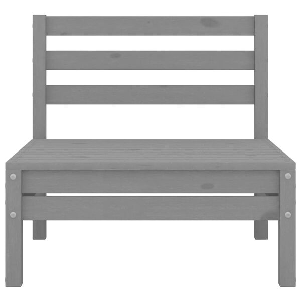 vidaXL Srednje vrtne sofe 4 kom sive od masivne borovine