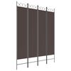 vidaXL Sobna pregrada s 4 panela smeđa 160x200 cm od tkanine