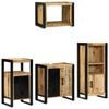 vidaXL Set namje&scaron;taja za kupaonicu 4 kom. Smeđa i crna 55 x 35 x 60 cm